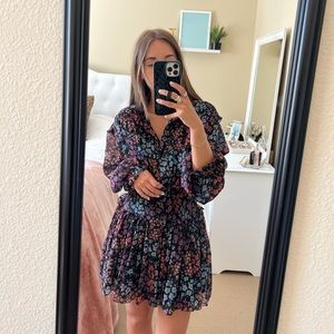 Long sleeve dark floral dress